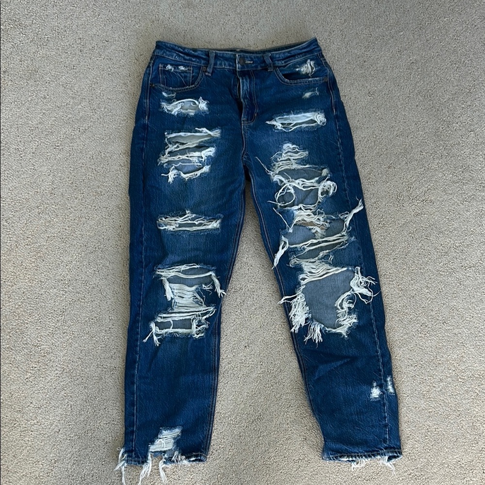 American Eagle Distressed Mom Jeans